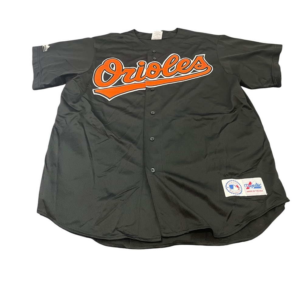 Vintage Majestic Baseball Jersey XL Baltimore Orioles Ripken 8 Button Up USA